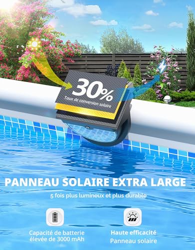 DeeprBetter 2026 Upgraded Outdoor Solar Pool Light, Waterproof IP68 RGB Colour Changing LED Pool Light, Swimming Pools Lighting with 10 Light Modes, LED Wireless Swimming Pools for Garden
