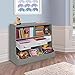 Badger Basket Combo Toy Storage Organizer and Bookshelf - Kids Storage Unit with 3 Removable Baskets, Open Shelves, Top Display Surface - Gray