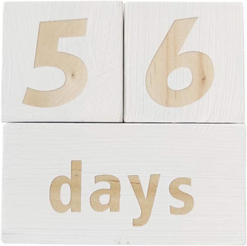 Wooden Keepsake Baby Age Milestone Building Blocks Colored Wood Decorative Signs Nursery Desktop Ornament Gifts for Baby Shower Birthday Photo Prop