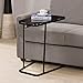 Lifewit End Table Side Snack Coffee Sofa Table Modern Tempered Glass Steel, Black