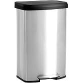 DUMOS 21 Gallon Kitchen Trash Can with Lid, 80 Liter Large Step Garbage Can | Stainless Steel Waste Bin with Soft-Close Lid &amp; Durable Foot Pedal, Fingerprint-Proof, Odor Seal, Trash and Recycle Bin Combo