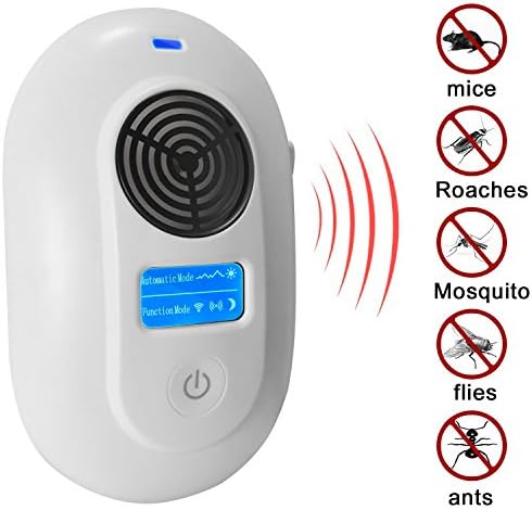 Ultrasonic Pest Repeller Effective Mouse Control Electronic Plug In Repellent for Insects, Roaches , Flies, Ants, Spiders, Mice, Bugs, Non-toxic, Environment-friendly, Humans &amp; pets safe