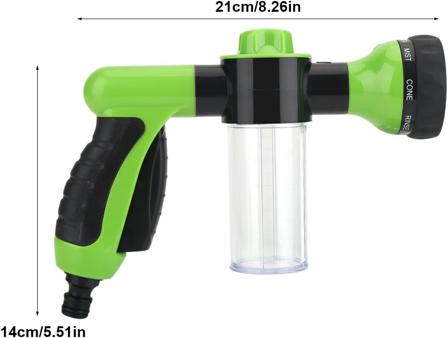 Foam Gun Pressure Washer Car Wash Spray Gun, 6m Range, Green, ABS Material, Adjustable Nozzle, 21x14cm, Medium - Image 4