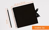 Styloo Square Black Scrapbook Album 50 Sheets 20x20 cm 200gsm Kraft view 5