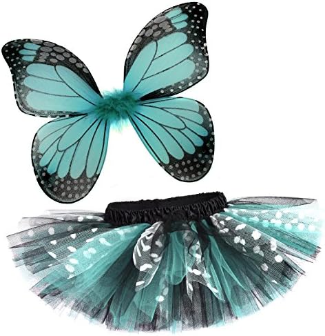 Rockstar Tutu Baby Girl's Butterfly Tutu and Wings Costume Set -Aqua Blue-12-24 Months (17-20" Waist)