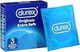 Durex Extra Safe Condoms x3 – Transparent, Ultra Wet Tip Reservoir