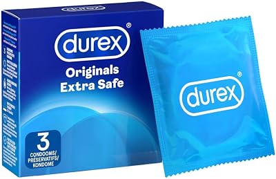 Durex Extra Safe Condoms x3 – Transparent, Ultra Wet Tip Reservoir