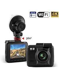 Rove R2-4K Car Dash Cam - 4K Ultra HD 2160P Dash Board Camera, 2.4" LCD, Super Night Vision, Built In WiFi & GPS, 150 Wide Angle, G-Sensor, Loop Recording, ROVE 2-Port USB Fast Car Charger