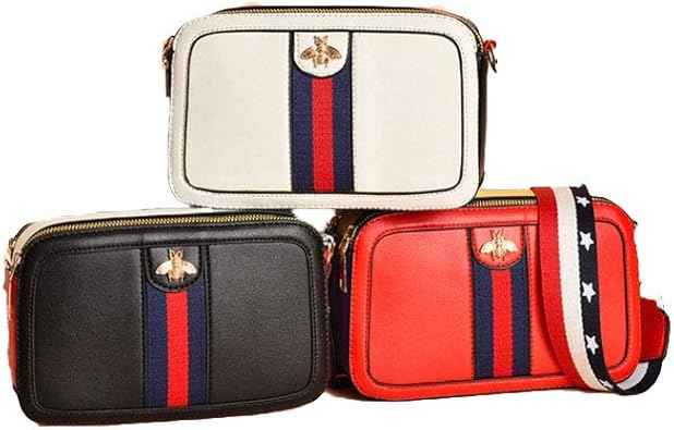 red and black crossbody bag