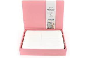 Grabie Watercolor Postcards, 100% Cotton, 24 Sheets, 4.1x5.9 Inches, 140lb (300gsm), Blank Note Cards for Watercolor Journal, Art Supplies for Thank You Notes, Invitations, and Greeting Cards