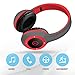 Wireless Bluetooth Headsets, Bodecin Skin Friendly Leather 3D Over-ear Stereo Sound Sport Bluetooth 4.1 Headphones for iPhone/iPad/Android Build in Mic Support TF Card(Psychedelic Red)