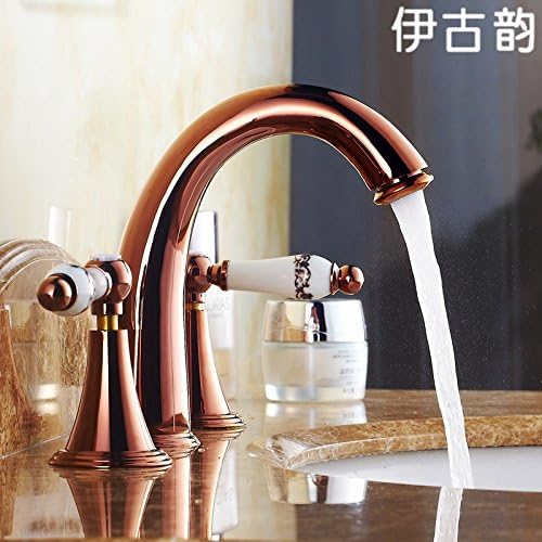 YanCui@ Continental brass-antique rose gold 3 hole separate hot and cold tap