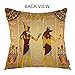oFloral Egyptian Gods Throw Pillow Covers Ancient Egyptian Hieroglyphs Mythology Egypt Pharaoh Decorative Square Pillow Case 18