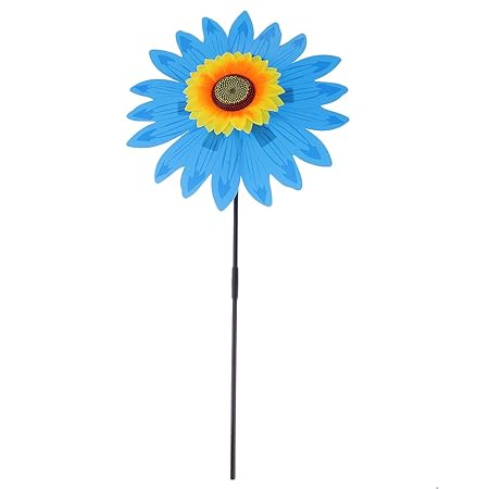 Zanny 36cm DIY Sunflower Windmill Pinwheel Kids Outdoor Camping Beach Toy Home Garden Yard Decor Blue