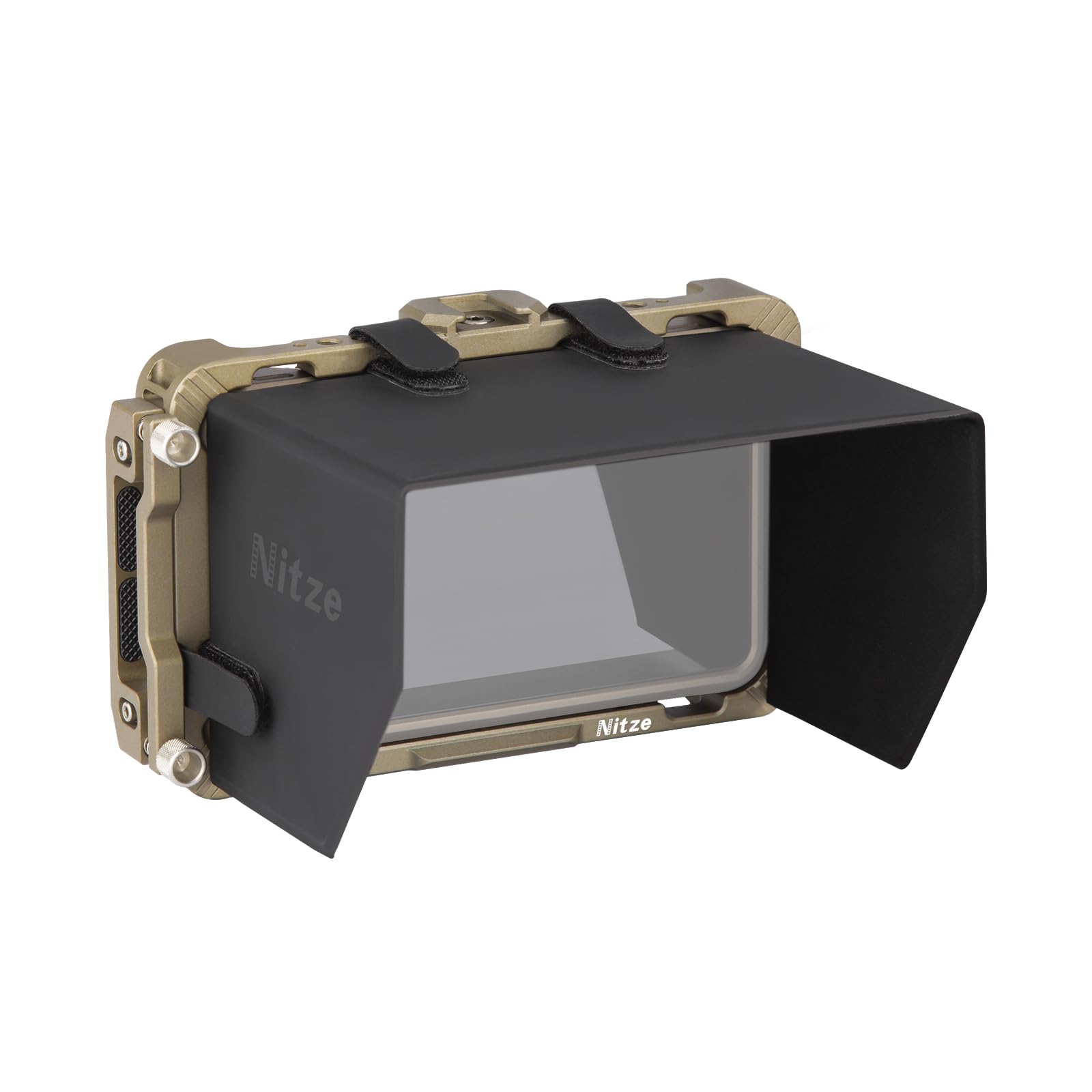 Nitze Cage Kit for Atomos NInja V/Ninja V+/ Ninja/Ninja Ultra/Zato Connect/Shinobi Monitor with HDMI Cable Clamp and PU Sunhood - JT-A05B