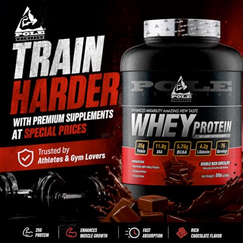 Pole Nutrition Whey Protein Powder, 76 Servings, 2268g (Banana)