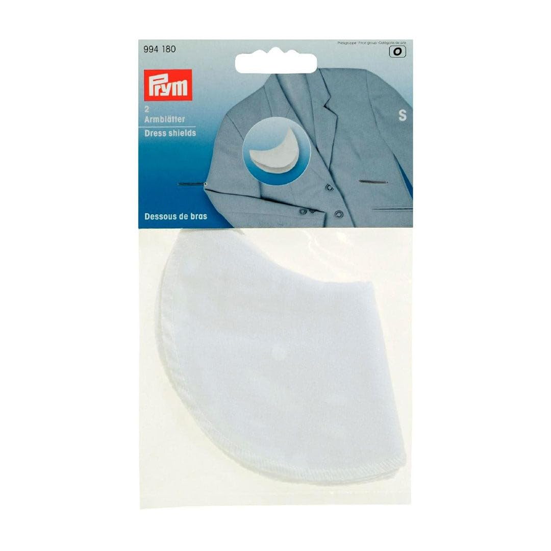 Prym Small 2-Piece 100 Percent Cotton Dress Shields, White