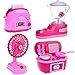FUN LITTLE TOYS Play Kitchen for Kids, Pretend Kitchen Toy Set for Girls Toddlers Includes Stove, Juice Extractor, Toaster, Mini Fan with Light and Sound 6 Batteries Included