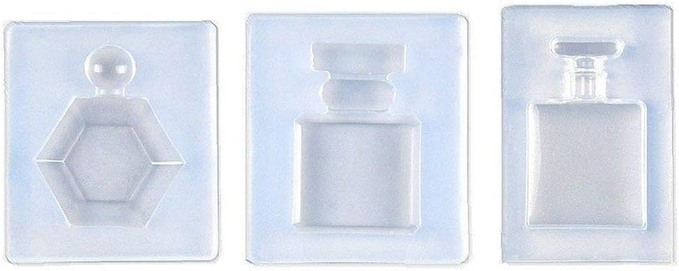 KathShop 3 Pcs Perfume Bottle Epoxy Resin Shape Mold, Pendant Clay Silicone Mold with Jewelry Molds,Earring Necklace Making and DIY CRA