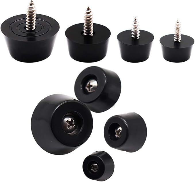 Home & Garden BLACK SILICONE with Screws 200 Rubber Bumper Feet SMALL 1