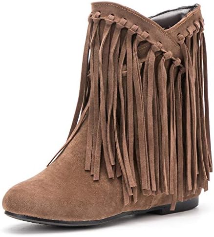 fereshte Women's Tassel Bootie Fringe 