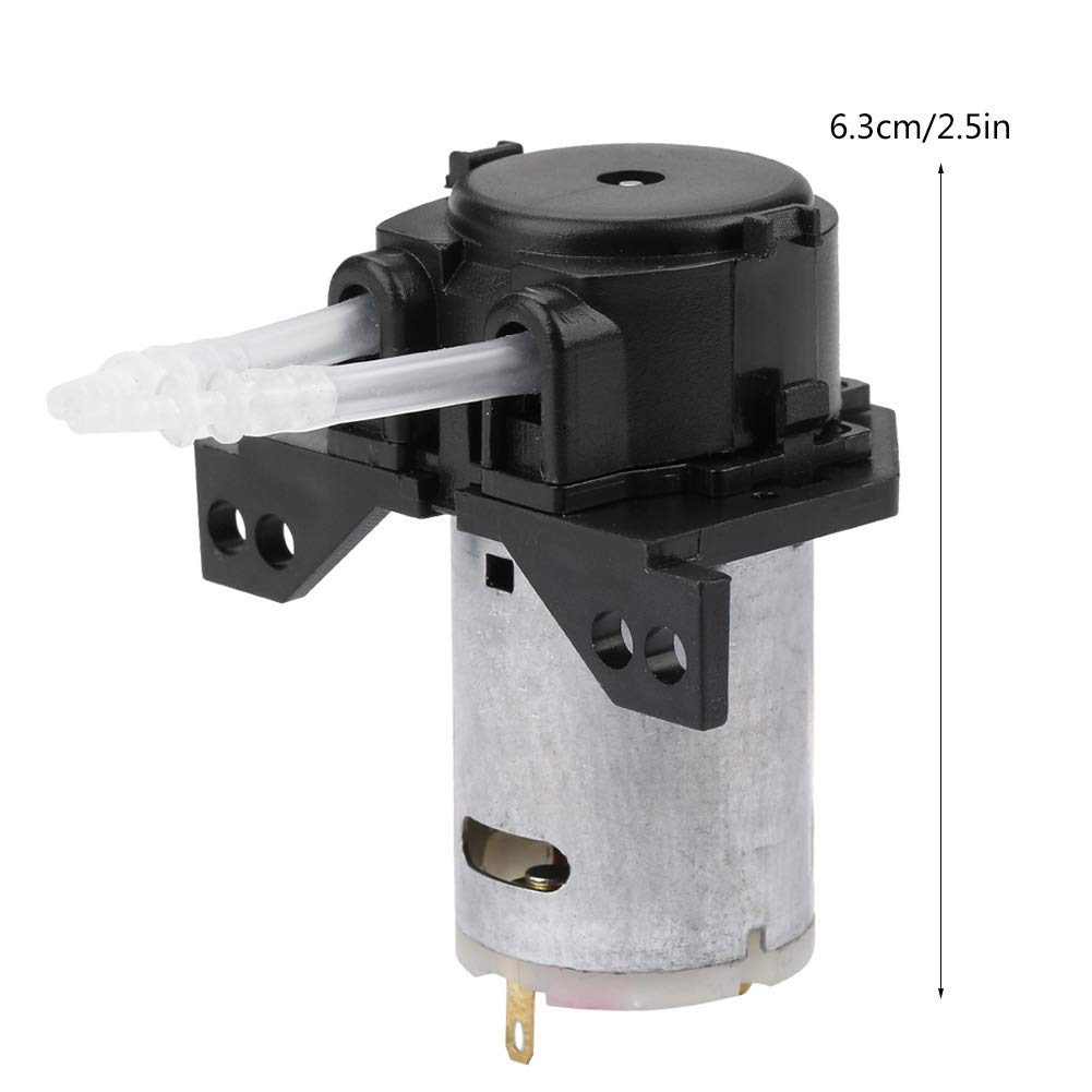 DC12V/24V DIY Dosing Pump Peristaltic Dosing Head with Connector for Aquarium Lab Chemical Analysis(Three Roller)(Black 12V 2 * 4) - Image 5