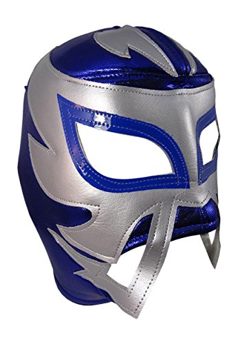 Mask ManiacRAYMAN Adult Lucha Libre Wrestling Mask (pro-fit) Costume Wear - Blue/Grey