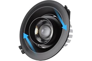 Sturdy 15-60 Degree Adjustable Beam Angle Spotlight Astigmatism Recessed Mounted Downlight Aluminum Black Ceiling Flat Lamps 