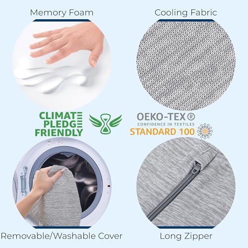 5 STARS UNITED Knee Pillow for Side Sleepers - Hip Pain Relief, Memory Foam Leg Cushion for Side Sleeping - Between Legs Pillow for Sciatica & Lower Back Pain, Arctic Gray