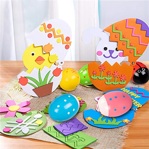 Geefuun 14 Pack Easter Wooden Eggs Shakers Decorations Percussion Musical Maracas Craft for Kids/Toddlers Hunt Game Gifts Basket Stuffers Fillers Decor