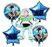 Toy Story Birthday Party Balloons - 6 Piece Kids Balloon Decorations - Buzz Lightyear Woody 2 Round 2 Stars - Ribbon Included Combined Brands Bundle by Jolly Jon ®