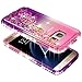Galaxy S7 Case with Tempered Glass Screen Protector for Girls Women Kids, NageBee Glitter Liquid Sparkle Bling Floating Waterfall Diamond Shockproof Cute Case for Samsung Galaxy S7 -Pink/Purple