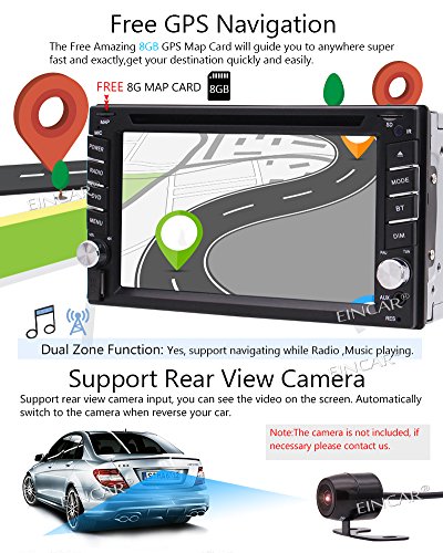 Double Din Car Stereo GPS Navigation System DVD Player Bluetooth 2 Din Car Radio Capacitive Touch Screen + Free Backup Camera Support SWC USB SD 1080P Wireless Remote Control Car Logo Multi Language