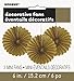 Gold Solid Tissue Paper Fans - 6