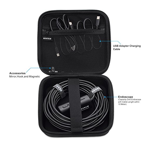 Depstech-Original-Endoscope-Borescope-Carrying-Case-Bag-for-Depstech-WiFi-USB-endoscopes-with-Cable-Less-Than-10-Meter-but-Compatible-with-Other-Brands-Goodan-Shekar-Pancellent-Fantronic