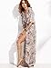 Milumia Women's Boho Split Tie-Waist Vintage Print Maxi Dress (X-Large, Grey-Pink)