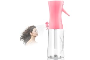 MILUKON Spray Bottle, Fine Mist Spray Bottle for Hair, Ultra-Fine Continuous Spray Bottle for Skincare, Plant Care, Pet Grooming, Cleaning and Disinfection, Refillable Spray Container (1Pcs Light Pink Clear)