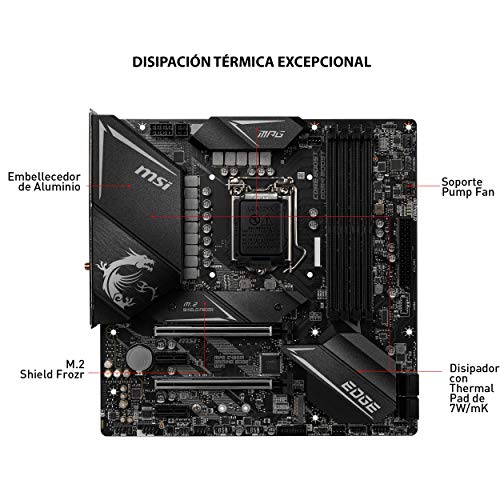 MSI-MPG-Z490M-Gaming-Edge-Wifi-Placa-Base-Performance-Gaming-10th-Gen-Intel-Core-LGA-1200-Socket-DDR4-SLICF-Doble-Ranura-M2-USB-32-Gen-2-Wi-Fi-6-micro-ATX-DPHDMI-Mystic-Light-RGB