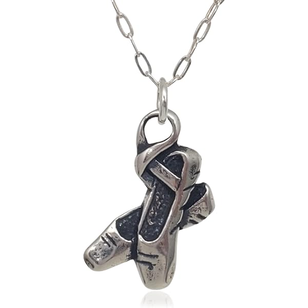 Charme Bracelet Vintage Pointes De Danse En Argent Sterling 925 - Poids 2,2 G, Hauteur 1,9 Cm, Occasion
