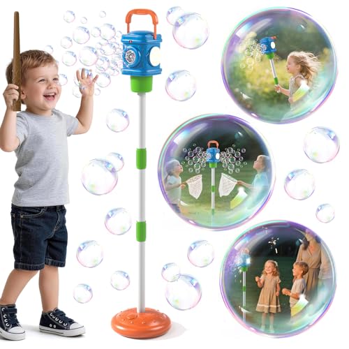 Bubble Machine for Kids, Automatic Bubbles Blower Maker for Kid Toddlers, 2-In-1 Remote Control Street Lamp Bubble Maker with Adjustable Height, Bubble Maker for Wedding Birthday Party Camping Outdoor at Amazon