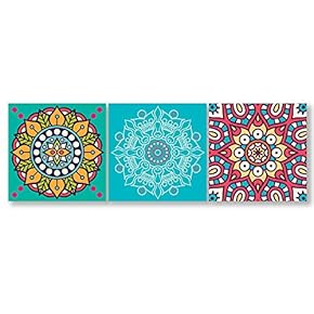 3 Piece Canvas Wall Art-National Pattern-Canvas Prints Home Artwork Decoration for Living Room,Bedroom - 12"x12"x3 Panels