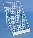 Displays2go Wire Magazine Rack with 6 Open Tiers, Holds Both Magazines and Brochures, Includes Sign Channel at the Front - White Wire