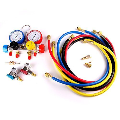 AURELIO TECH AC Manifold Gauge Set 4 Way R410a R22 R134a with Hoses