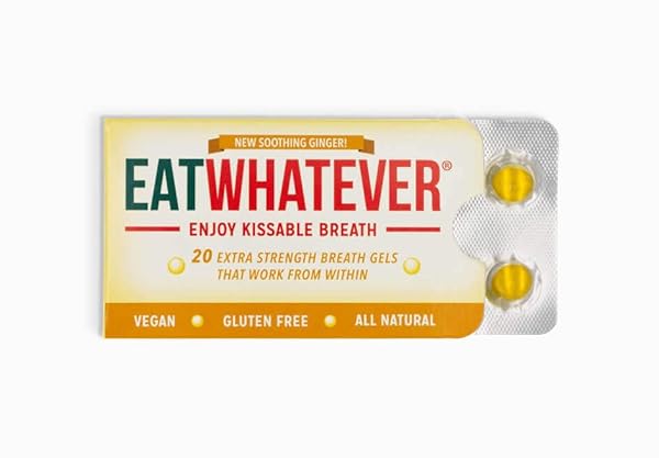EATWHATEVER GINGER BREATH GELS ALL-NATURAL GLUTEN-FREE VEGAN BREATH FRESHENER, 9-PACK BOX