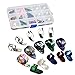15pcs Stainless Steel Celluloid Thumb Finger Guitar Picks Plectrum + 15 Grid Case Storage Box