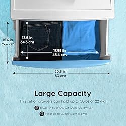 IRIS USA 4 Wide Plastic Drawer Storage with Casters