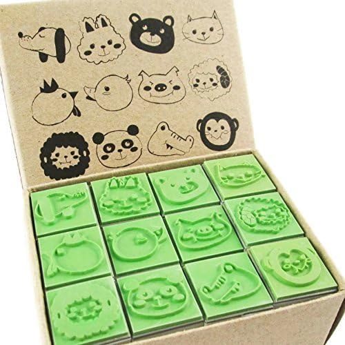 Animal Rubber Stamp Set 12 PC for Card Making Ideas