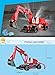 SZJJX Pull Back Excavators 2 in 1 Building Blocks Kits Friction Powered Let Go Monster Vehicle Truck Buildable Toys Construction Bricks Set 235PCS DIY Assembly SJ52012W