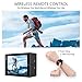 Dragon Touch 4K EIS Action Camera 16MP Vision 4 Support External Mic Underwater Camera Remote Control WiFi Sports Camera with 2 Batteries and Mounting Accessories Kit