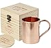 [GIFT SET] Advanced Mixology Moscow Mule Pure Copper Mug with Artisan Hand Crafted Wooden Box and Coaster Gift Set